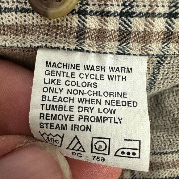 Izod Mens Size Large Plaid Long Sleeve Button-Down Shirt 100% Cotton - Picture 5 of 5